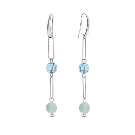 Boucles d'oreilles en argent orné de cristaux