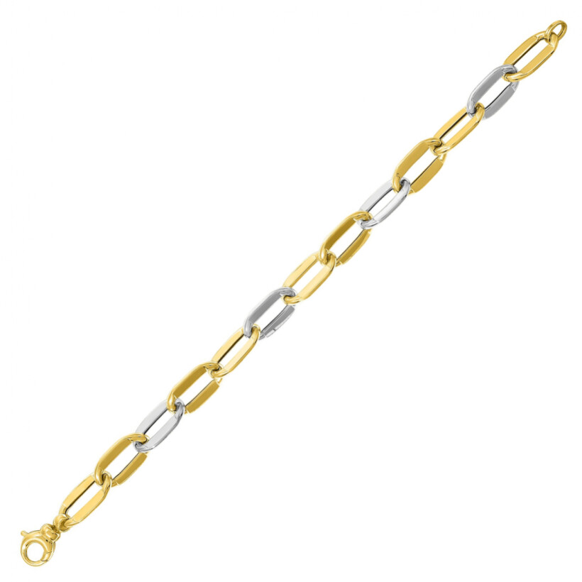 Bracelet en or jaune et or blanc