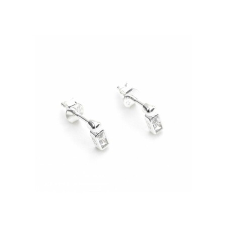 Boucles d'oreilles en argent et oxydes de zirconium