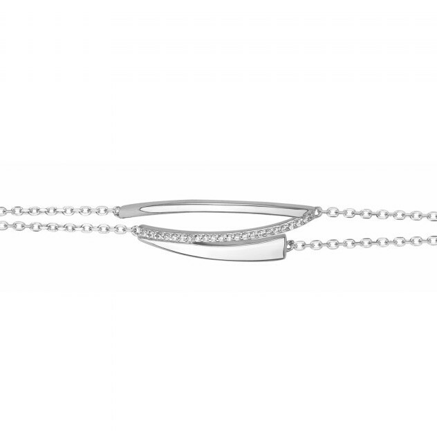 Bracelet en argent et oxydes de zirconium vue 1