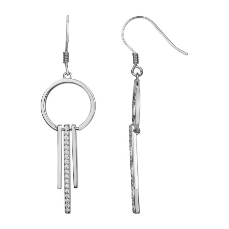 Boucles d'oreilles en argent et oxydes de zirconium