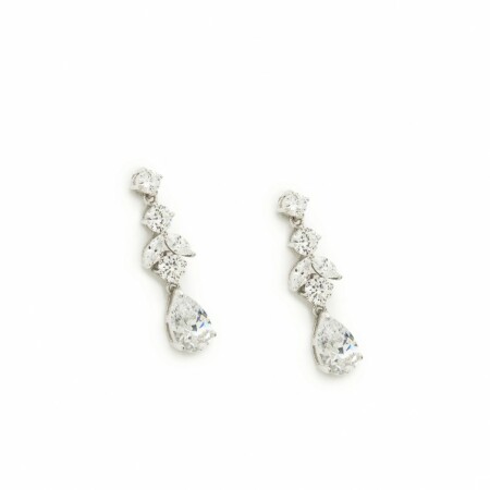 Boucles d'oreilles en argent et oxydes de zirconium