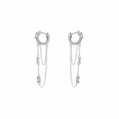 Mini-créoles en argent et oxydes de zirconium