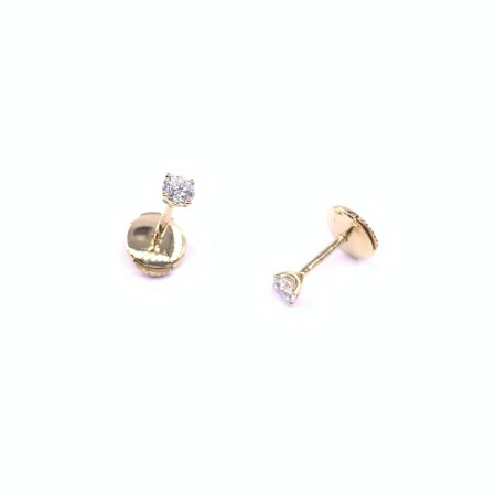 Boucles d'oreilles en or jaune et diamants