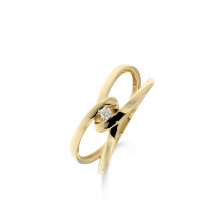 Solitaire en or jaune et diamant