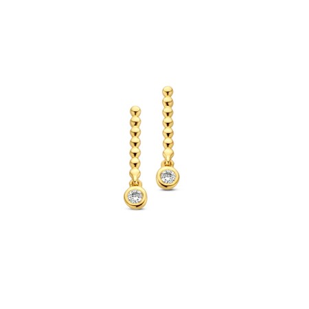 Boucles d'oreilles en or jaune et diamants