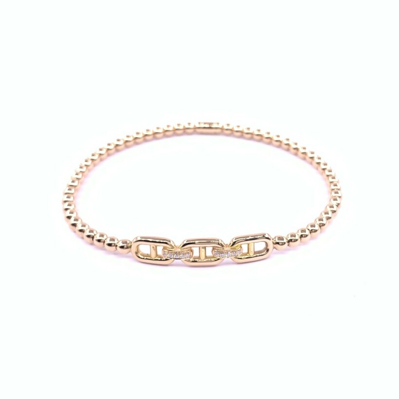 Bracelet extensible en or rose et diamants