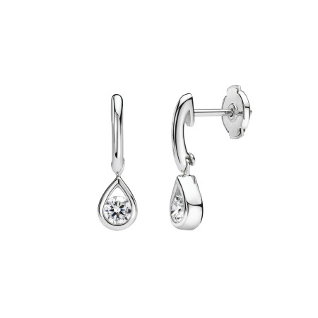 Boucles d'oreilles en or blanc et diamants