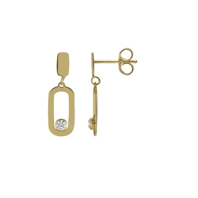 Boucles d'oreilles en or jaune et oxydes de zirconium