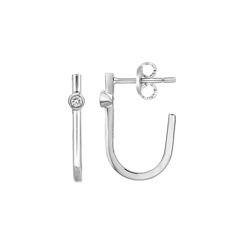 Boucles d\'oreilles La Garçonne en argent et diamants