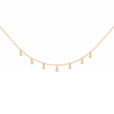 Collier La Garçonne en plaqué et diamant
