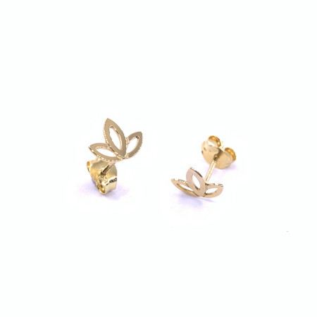 Boucles d'oreilles en or jaune motif florale