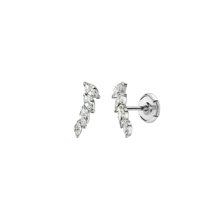 Boucles d'oreilles en or blanc et diamants