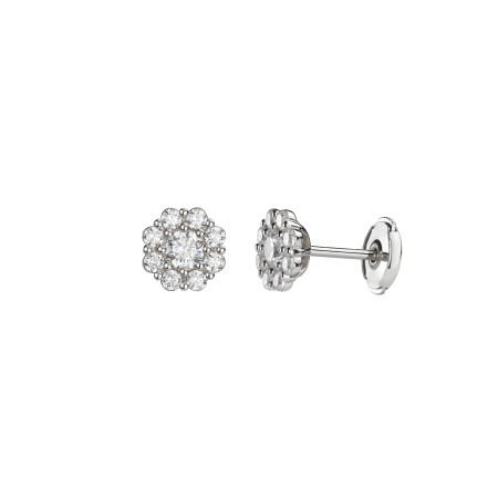 Boucles d'oreilles en or blanc et diamants