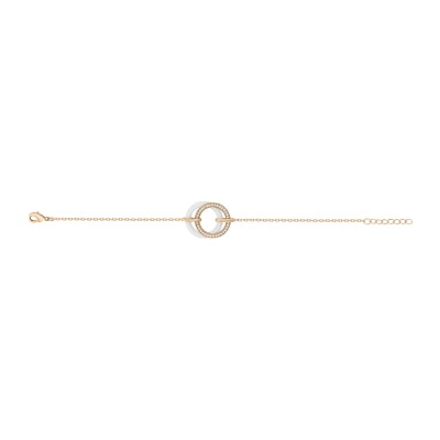 Bracelet en plaqué or, céramique blanche et oxydes de zirconium