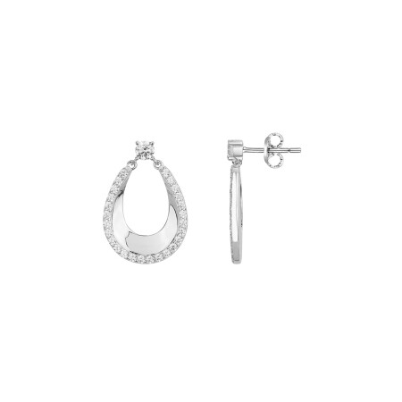 Boucles d'oreilles en argent et oxydes de zirconium