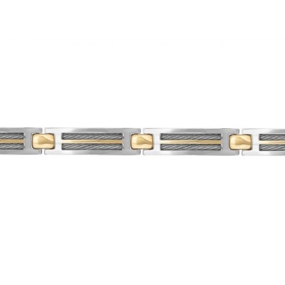 Bracelet en acier bicolore