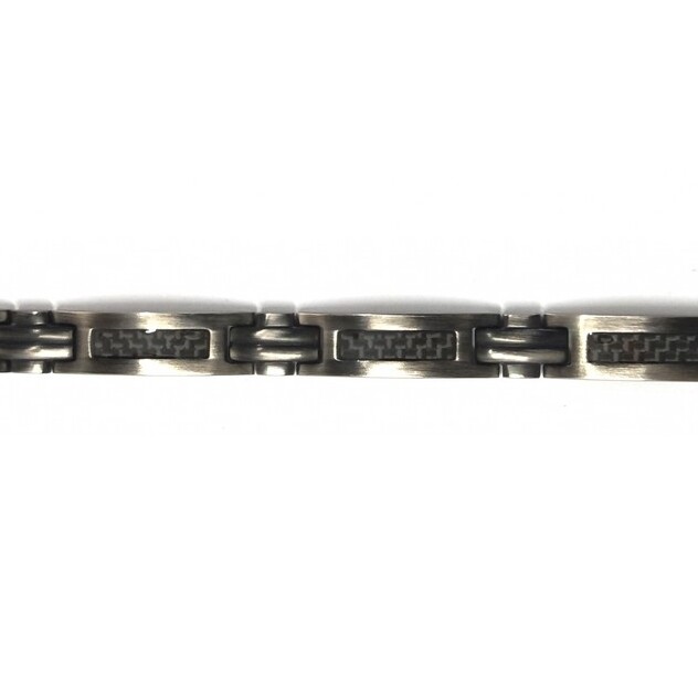 Bracelet en acier et carbone noir, effet vieilli