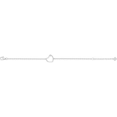 Bracelet La Garçonne en argent et diamant, motif cœur