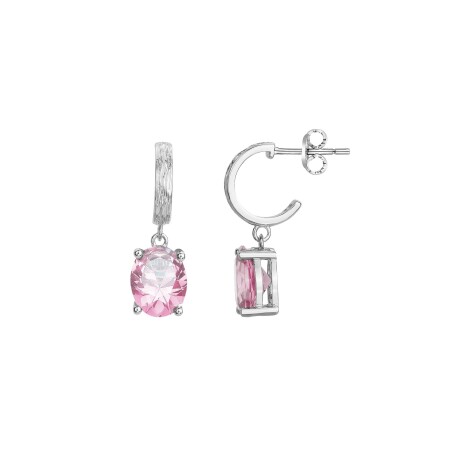 Boucles d'oreilles Griffe Rouge en argent et oxyde de zirconium