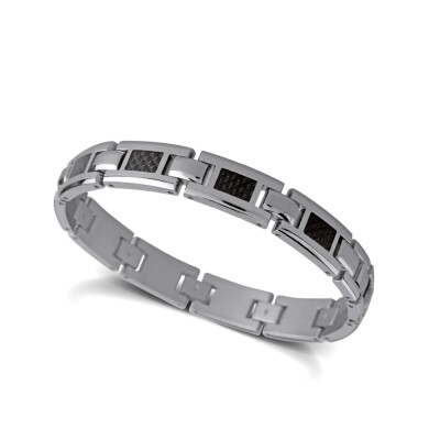 Bracelet en acier et insert carbone