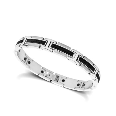 Bracelet en acier et silicone