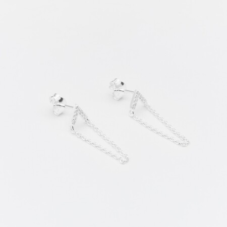 Boucles d'oreilles en argent et oxydes de zirconium