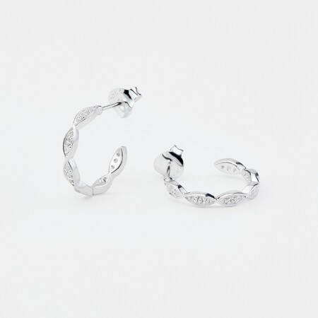 Boucles d'oreilles en argent et oxydes de zirconium