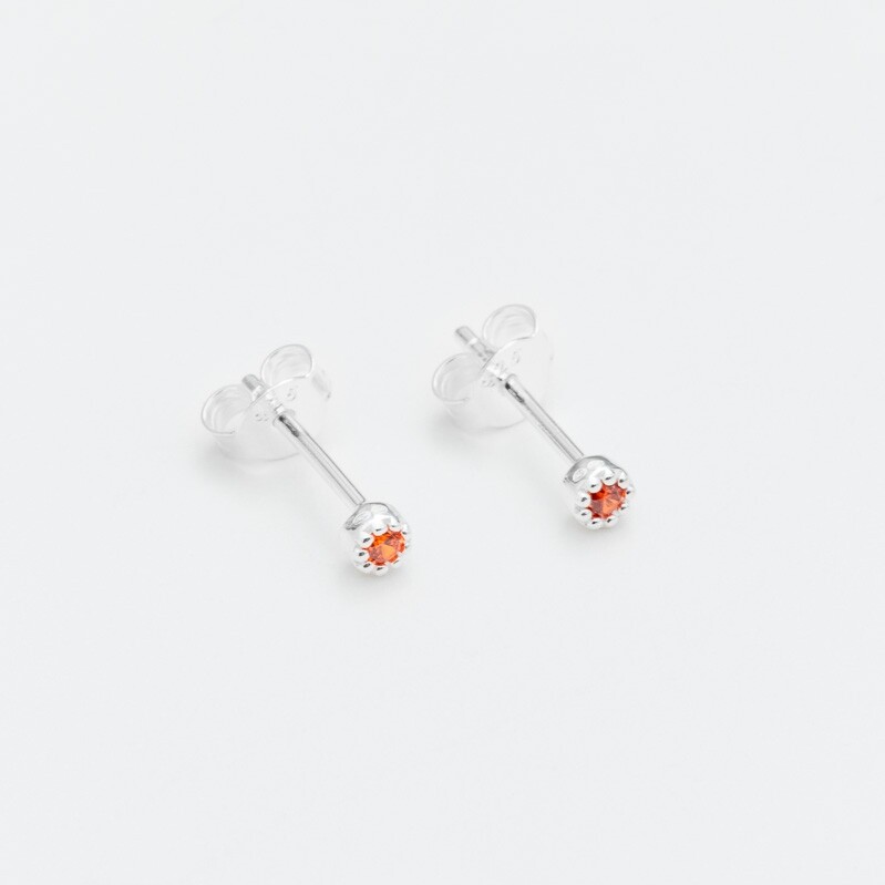 Boucles d'oreilles en argent avec oxydes de zirconium colorés
