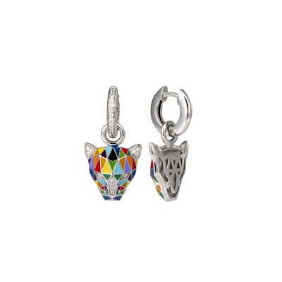 Boucles d'oreilles Una Storia en argent laqué et oxydes de zirconium