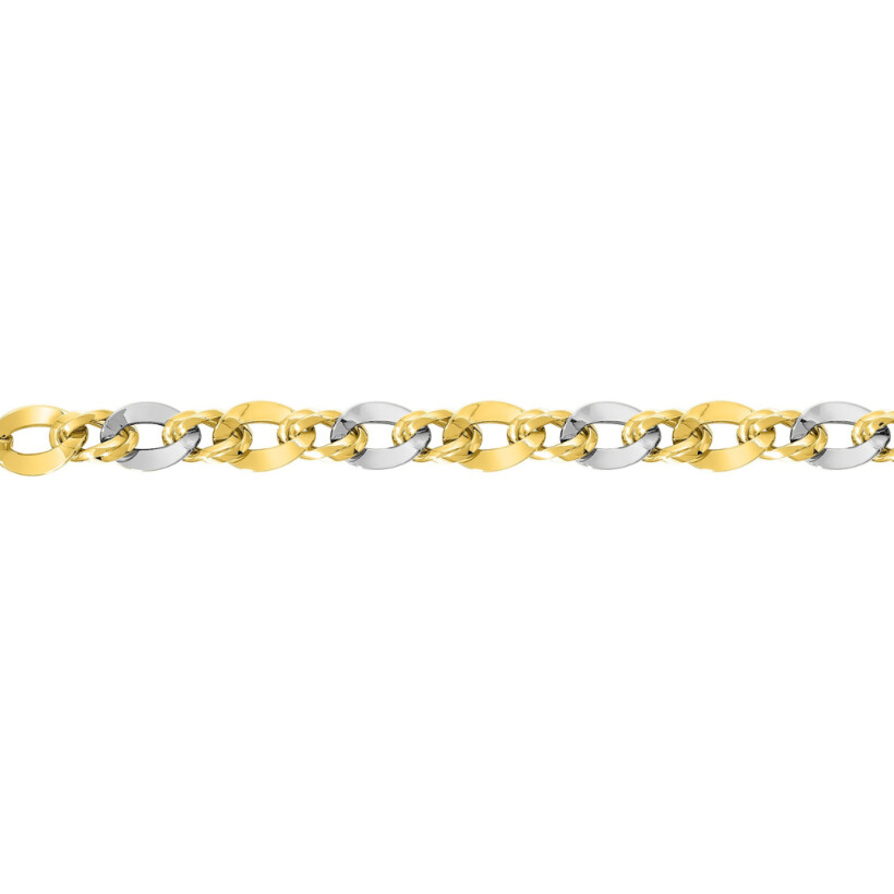 Bracelet en or jaune et or blanc