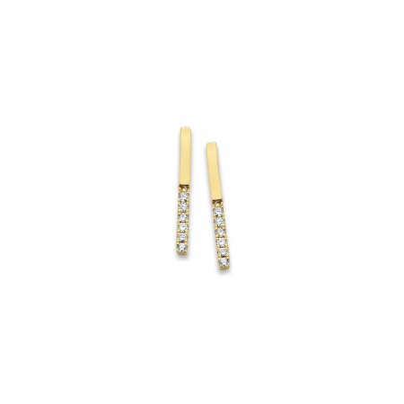 Boucles d'oreilles en or jaune et diamants