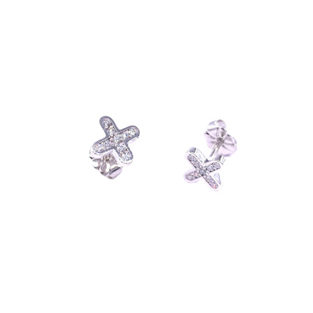 Boucles d'oreilles en or blanc et diamants