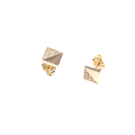 Boucles d'oreilles en or jaune et diamants