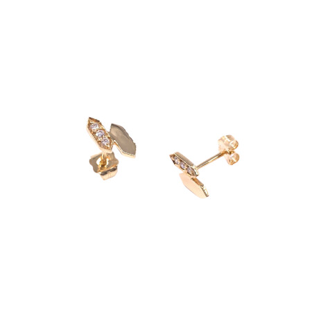 Boucles d'oreilles en or jaune et diamants