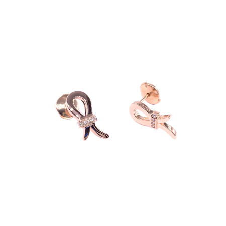 Boucles d'oreilles en or rose et diamants