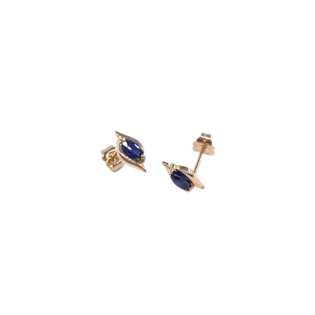 Boucles d'oreilles en or jaune, saphirs et diamants