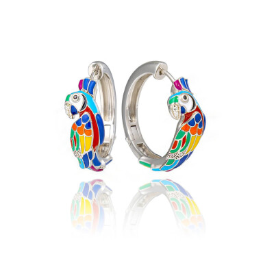 Boucles d'oreilles Una Storia en argent laqué