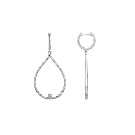 Boucles d\'oreilles La Garçonne en argent et diamant