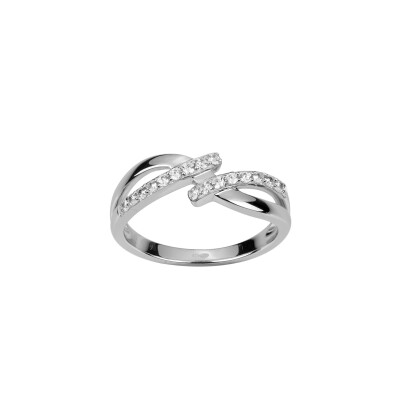 Bague en argent et oxydes de zirconium