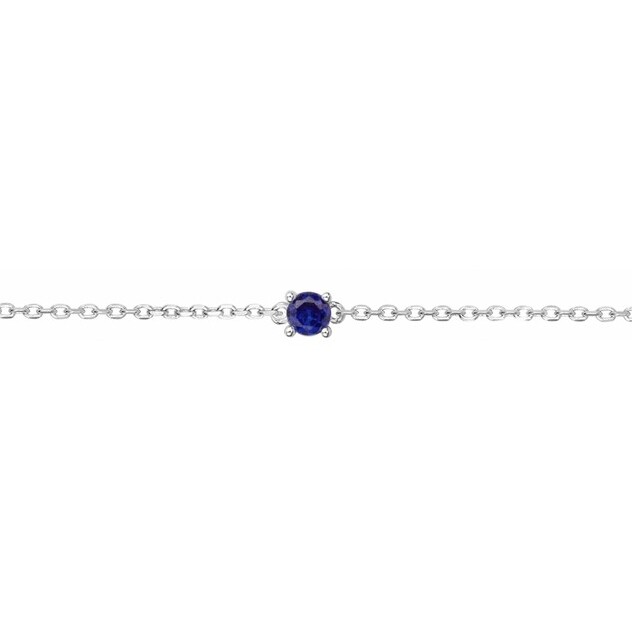 Bracelet en argent et spinelle synthétique bleu vue 1