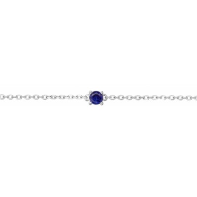 Bracelet en argent et spinelle synthétique bleu