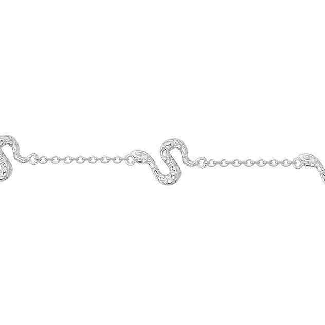 Bracelet en argent, motif serpent