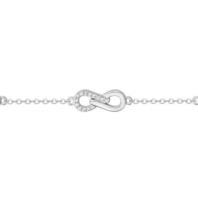 Bracelet en argent et oxydes de zirconium, motif infini