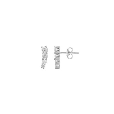 Boucles d'oreilles en argent et oxydes de zirconium