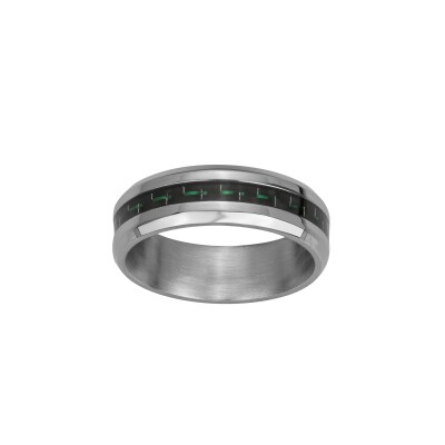 Bague en acier et insert carbone fil vert
