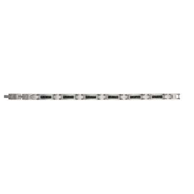 Bracelet en acier et insert carbone fil vert