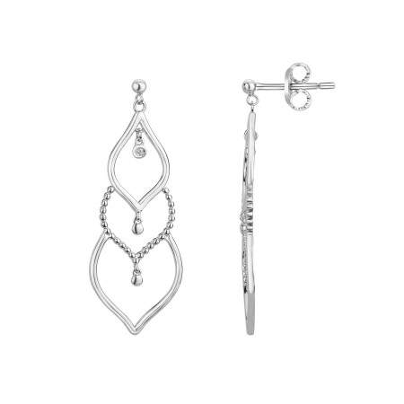 Boucles d'oreilles La Garçonne en argent et diamants