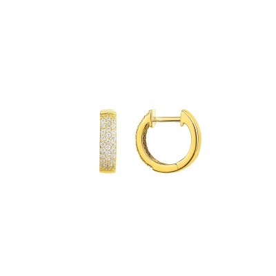 Boucles d'oreilles en plaqué or et oxyde de zirconium