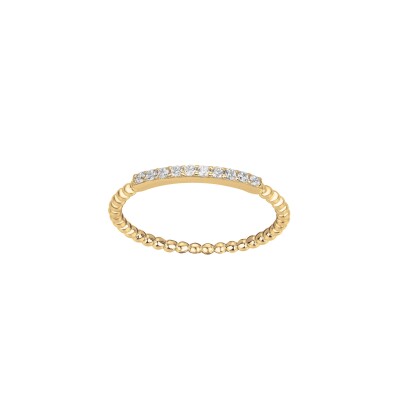 Bague en plaqué or et oxydes de zirconium